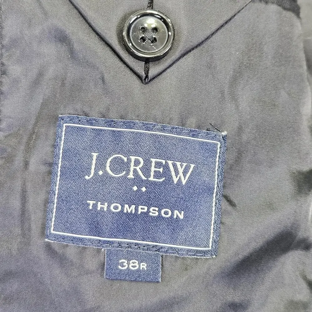 J.Crew Thompson Tuxedo Jacket 38R Black Wool Peak Lapel Formal Wedding Dance Tux